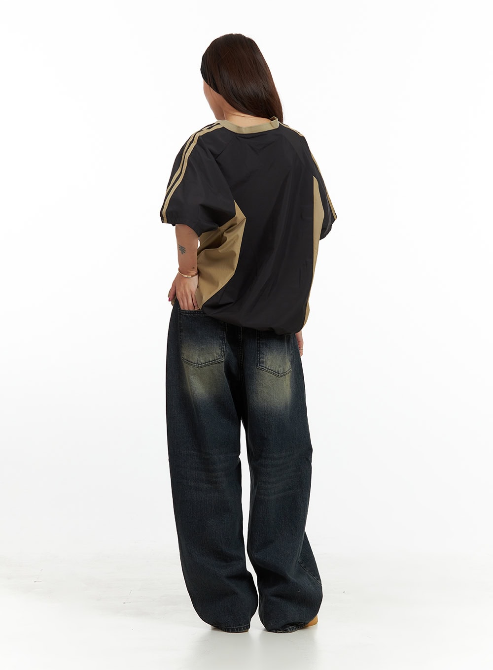 Solid Low Rise Baggy Jeans for Women - gallery