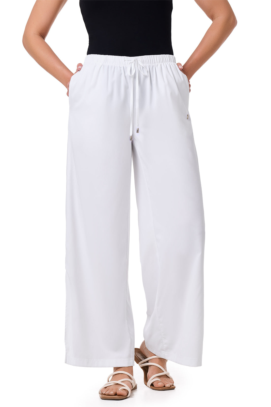Women's Petra Wide Leg Pant | White — gallery
