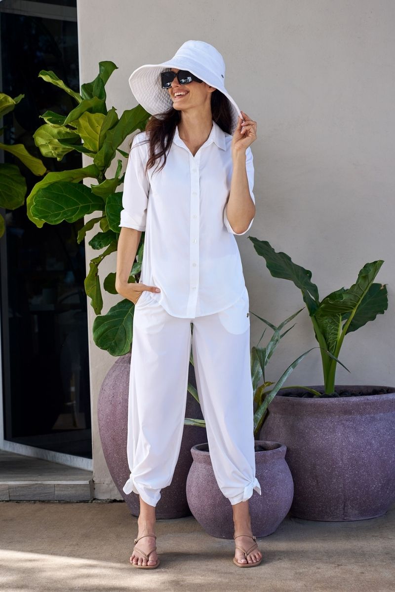 Women's Petra Wide Leg Pant | White — gallery