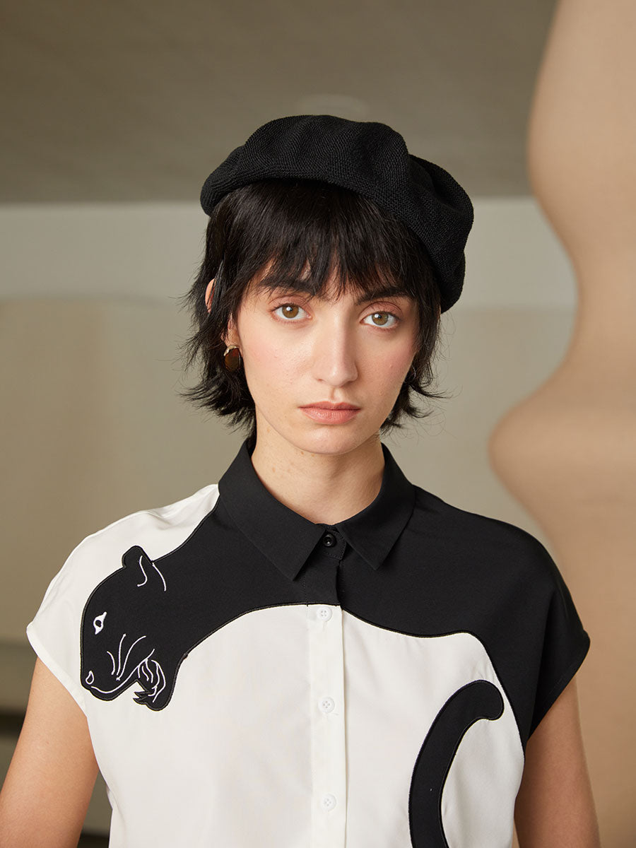 Panther Grace Embroidered Blouse for Women - gallery
