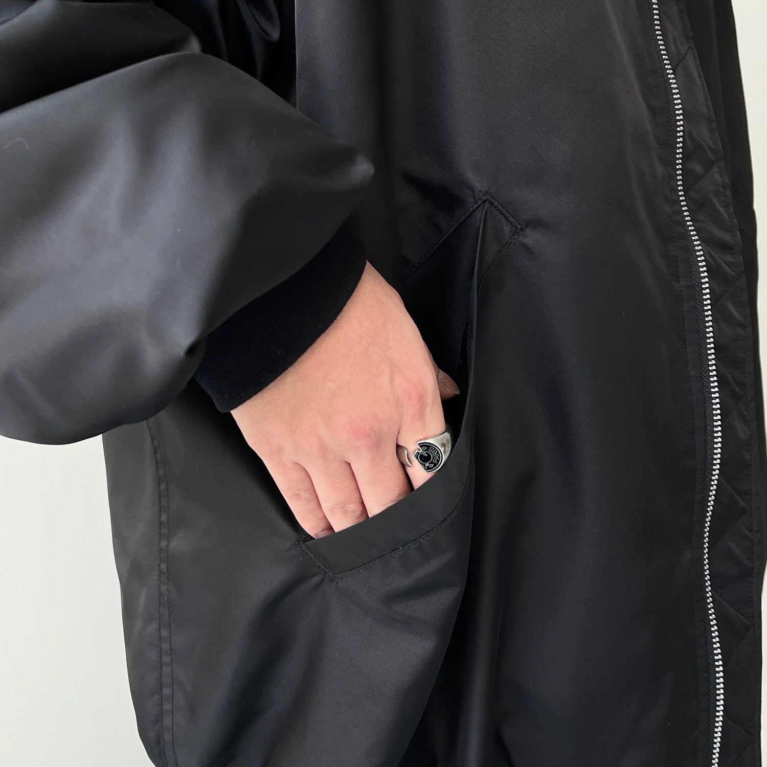 Perfect Silhouette Black Blouson Jacket for Women - gallery