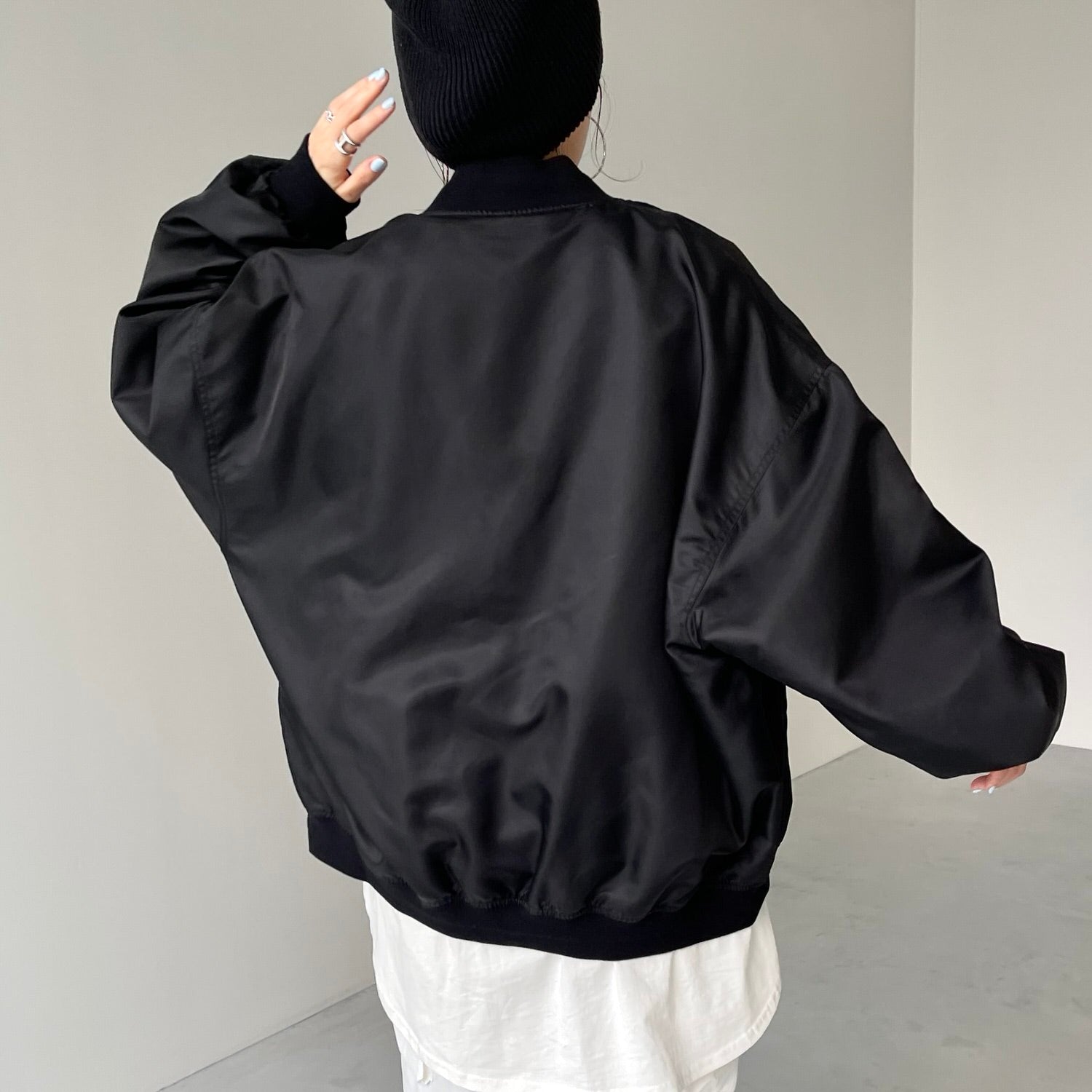 Perfect Silhouette Black Blouson Jacket for Women - gallery