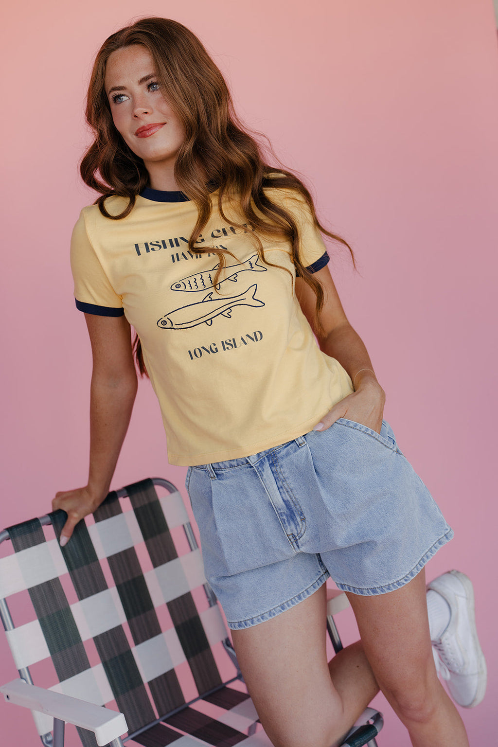 Fishing Club Ringer Tee T-Shirt for Women - gallery