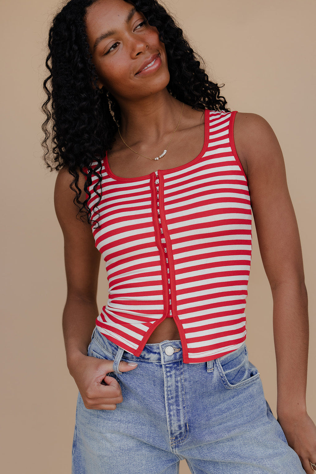 Summer Sweet Stripe Tank Cami Top for Women - gallery