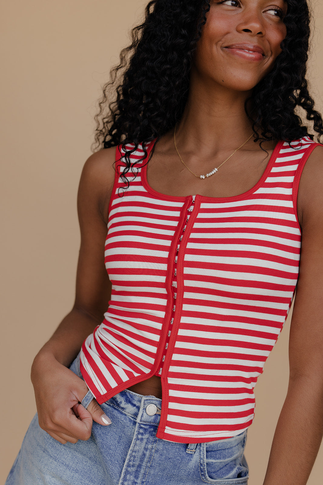 Summer Sweet Stripe Tank Cami Top for Women