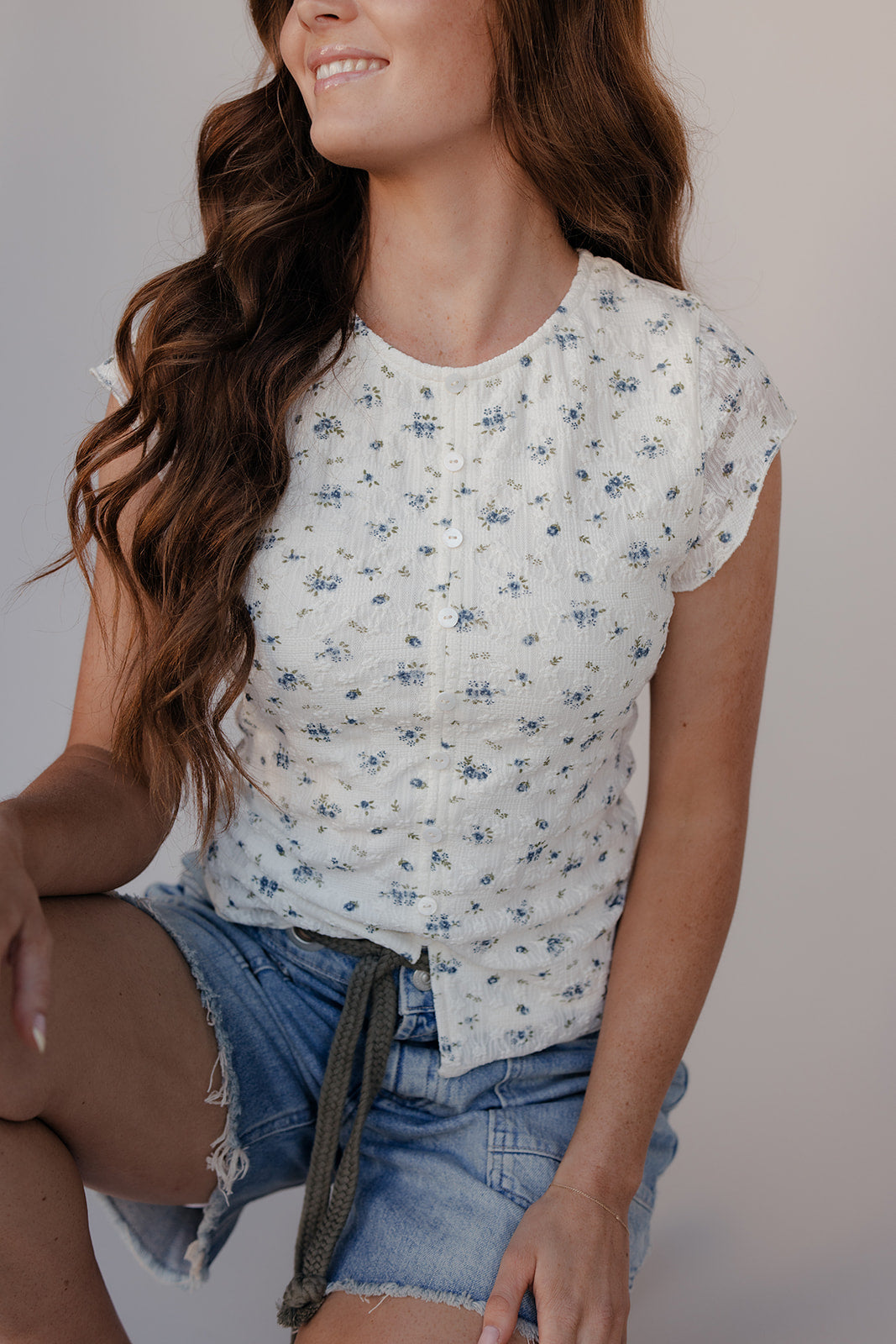 Daisy Daze Button Blouse for Women