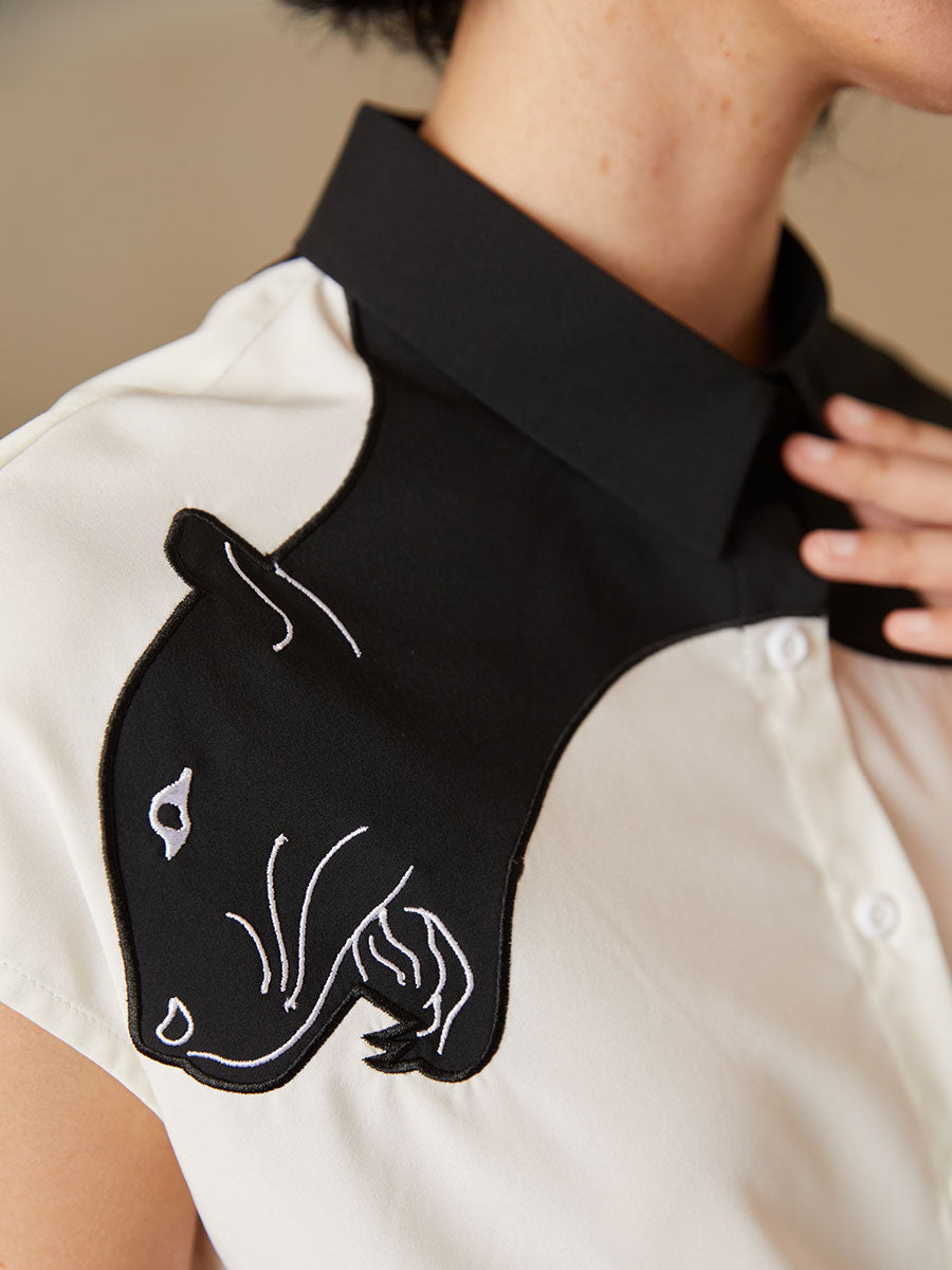 Panther Grace Embroidered Blouse for Women - gallery