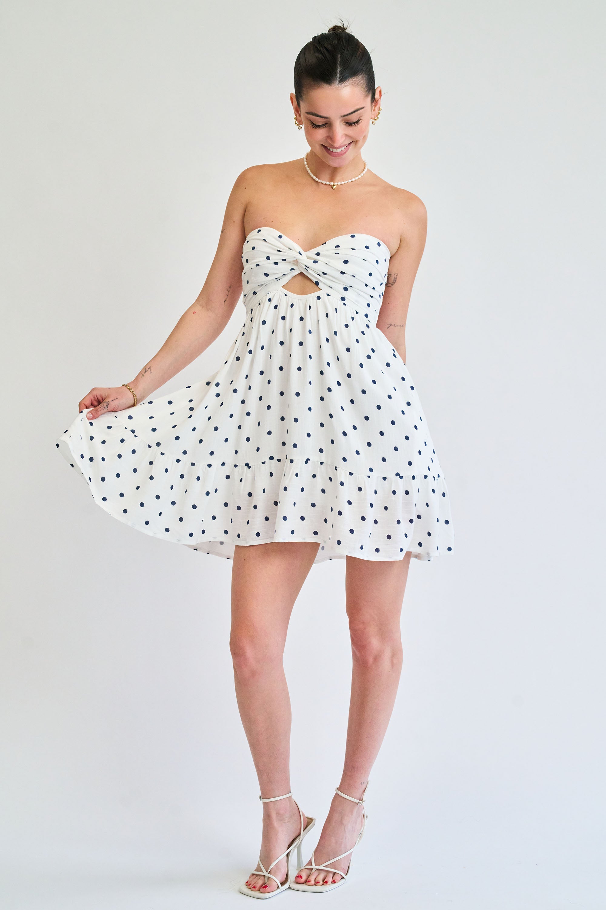 Summer Breeze Dress in Navy Polka Dot - gallery