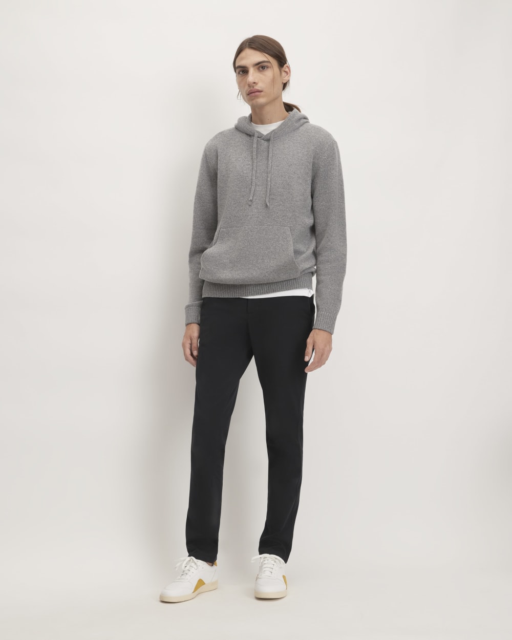 Black Athletic Performance Chino Trousers for Men