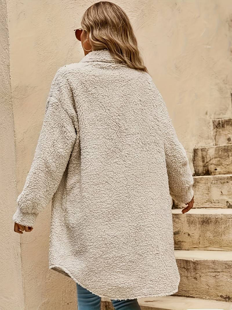 Solid Color Teddy Coat for Women