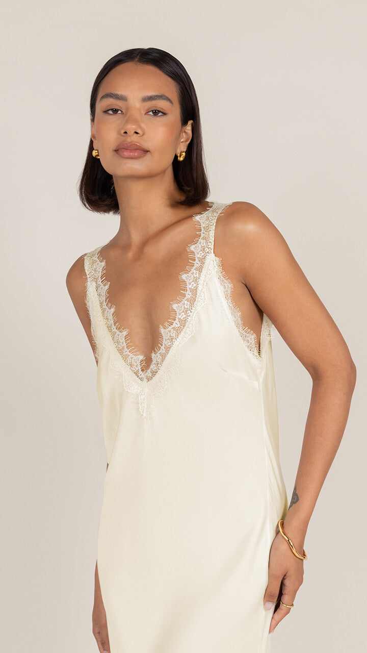 Solange Slip Dress - Butter Yellow - gallery