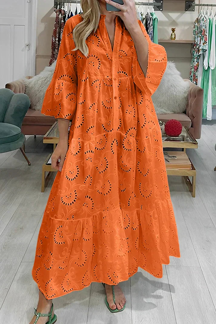 Elegant Lace Embroidery Dress