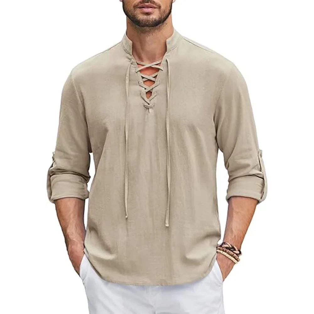 Renaissance Pirate Cotton Linen Shirt for Men