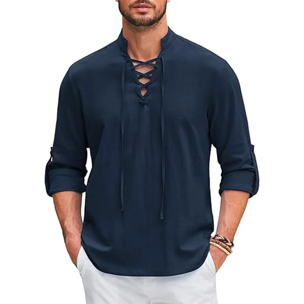 Renaissance Pirate Cotton Linen Shirt for Men - gallery
