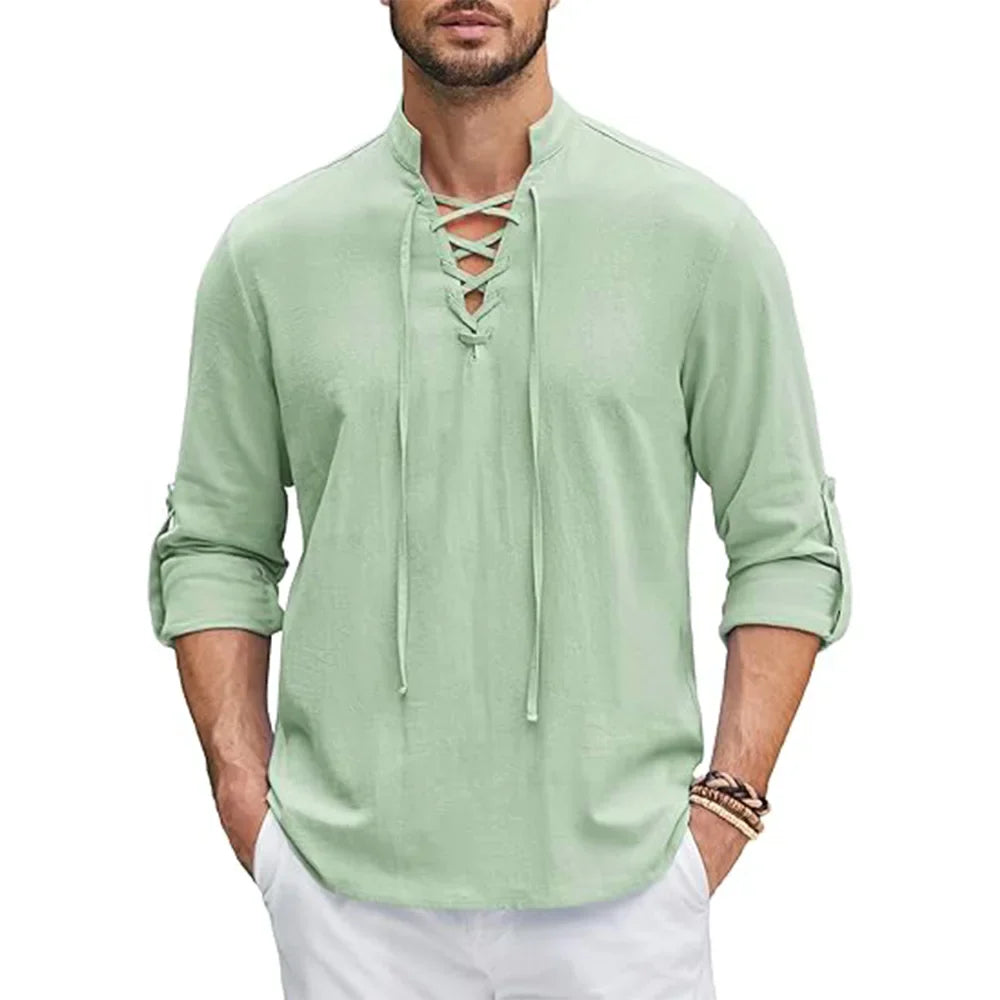 Renaissance Pirate Cotton Linen Shirt for Men - gallery