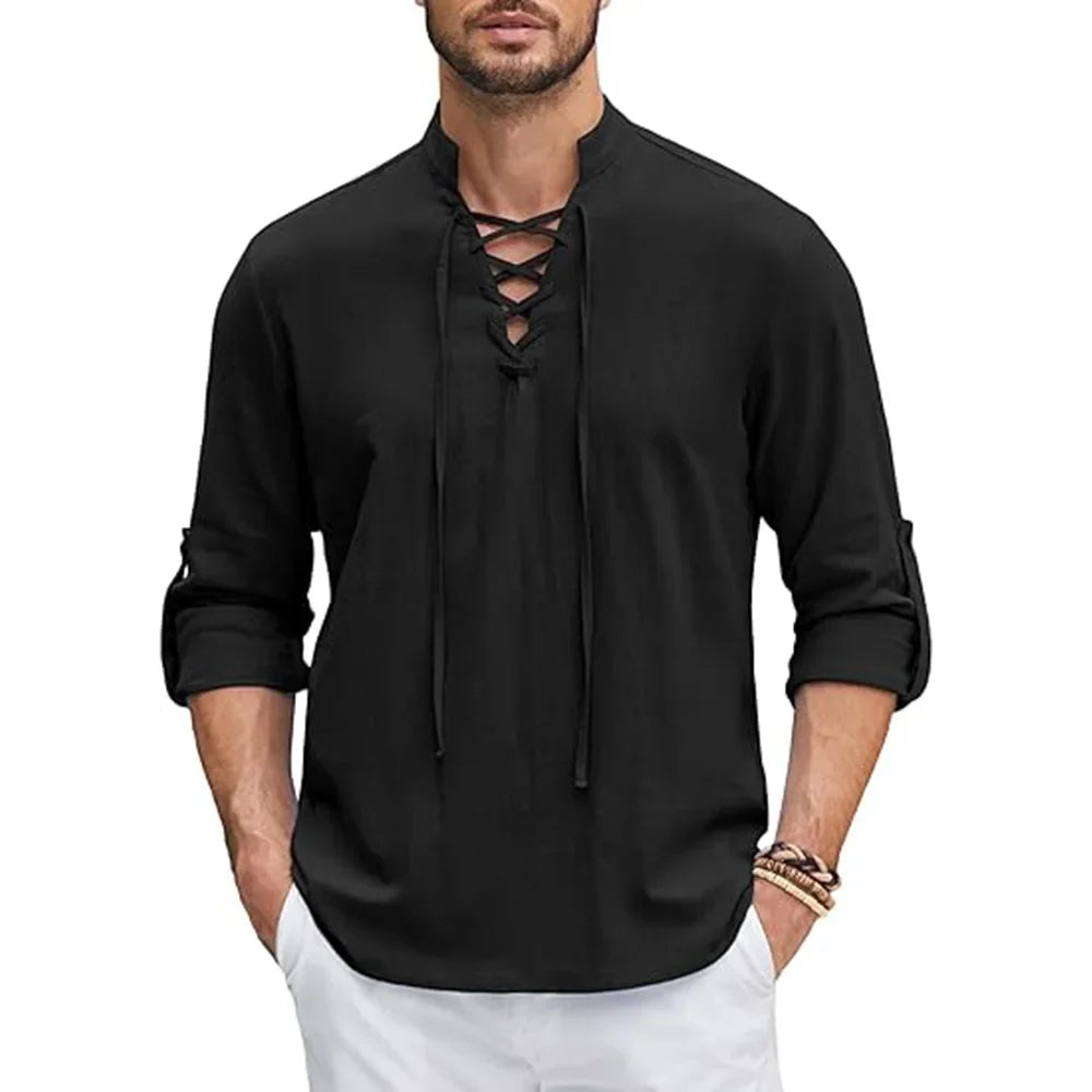 Renaissance Pirate Cotton Linen Shirt for Men - gallery