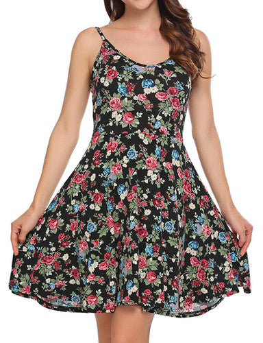 Floral Print Sleeveless Mini Dress for Women - gallery