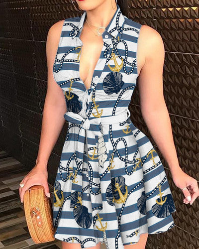 Retro Floral a-Line Mini Dress for Women - gallery