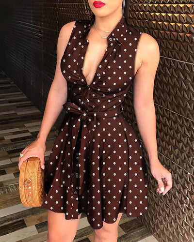 Retro Floral a-Line Mini Dress for Women - gallery