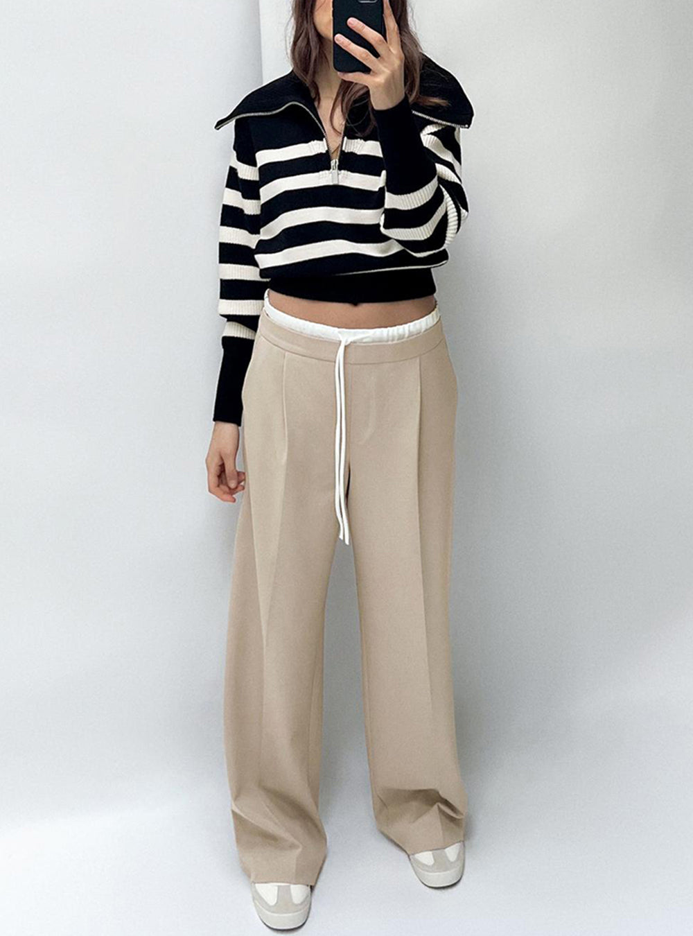 White-Trim Trousers for Women - gallery