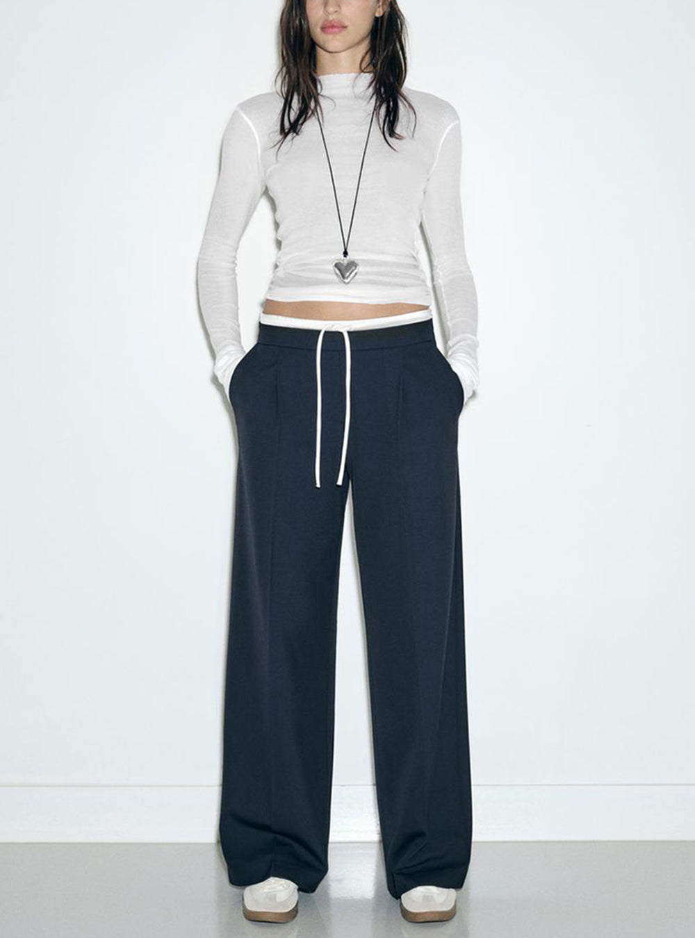 White-Trim Trousers for Women - gallery