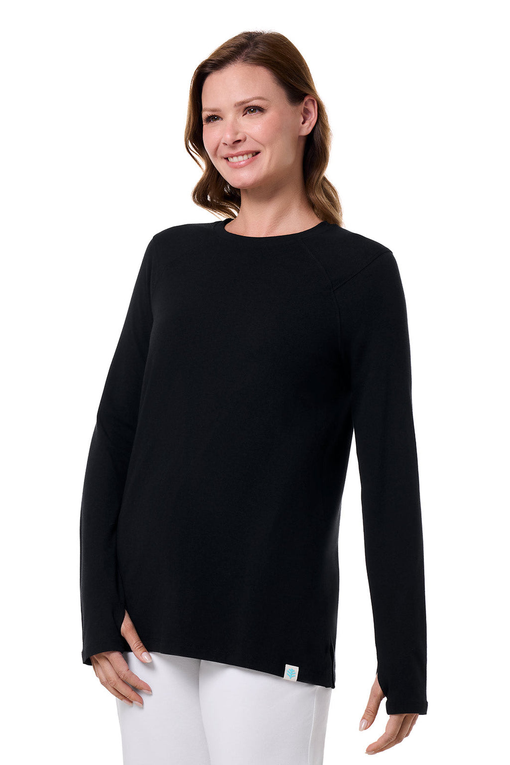 Women's Dania Long Sleeve T-Shirt with Thumbholes | Black — gallery