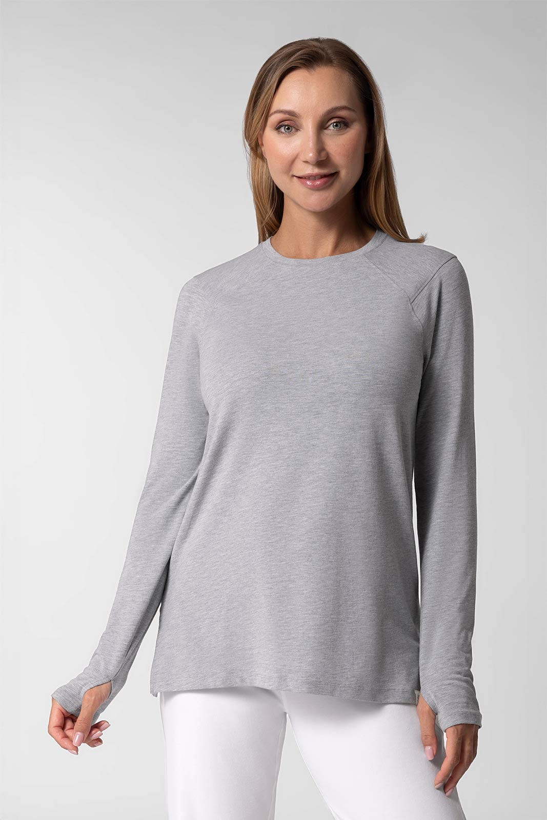 Women's Dania Long Sleeve T-Shirt with Thumbholes | Grey Heather