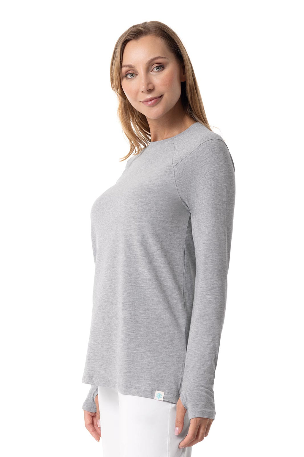 Women's Dania Long Sleeve T-Shirt with Thumbholes | Grey Heather — gallery