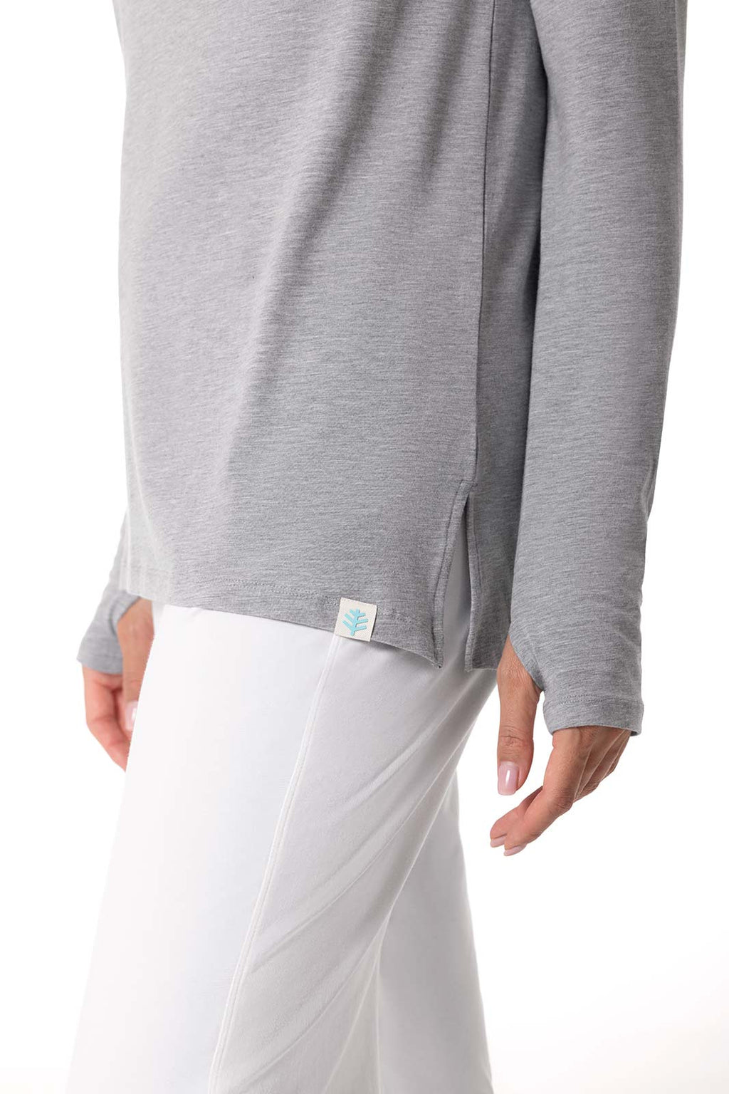 Women's Dania Long Sleeve T-Shirt with Thumbholes | Grey Heather — gallery