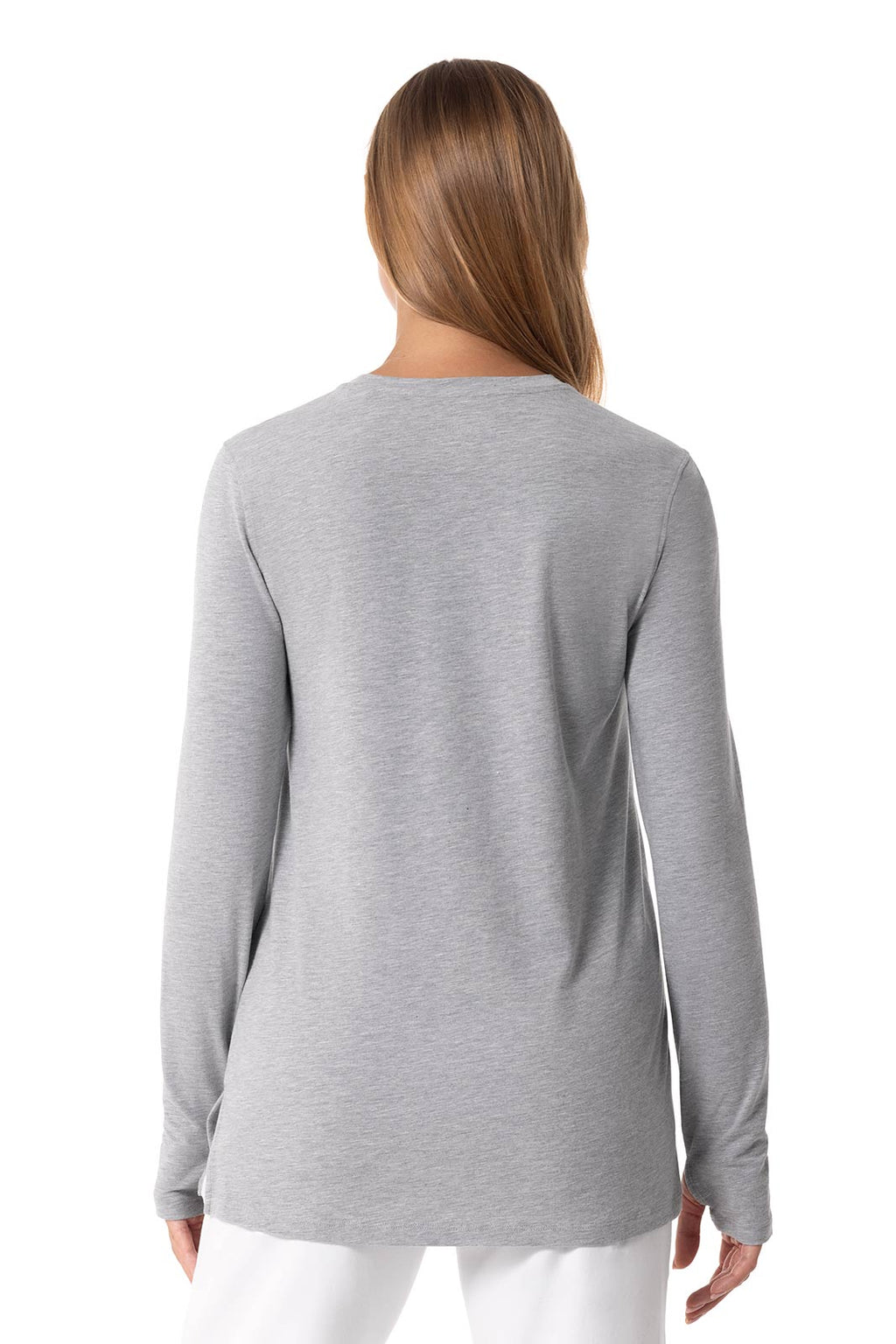 Women's Dania Long Sleeve T-Shirt with Thumbholes | Grey Heather — gallery