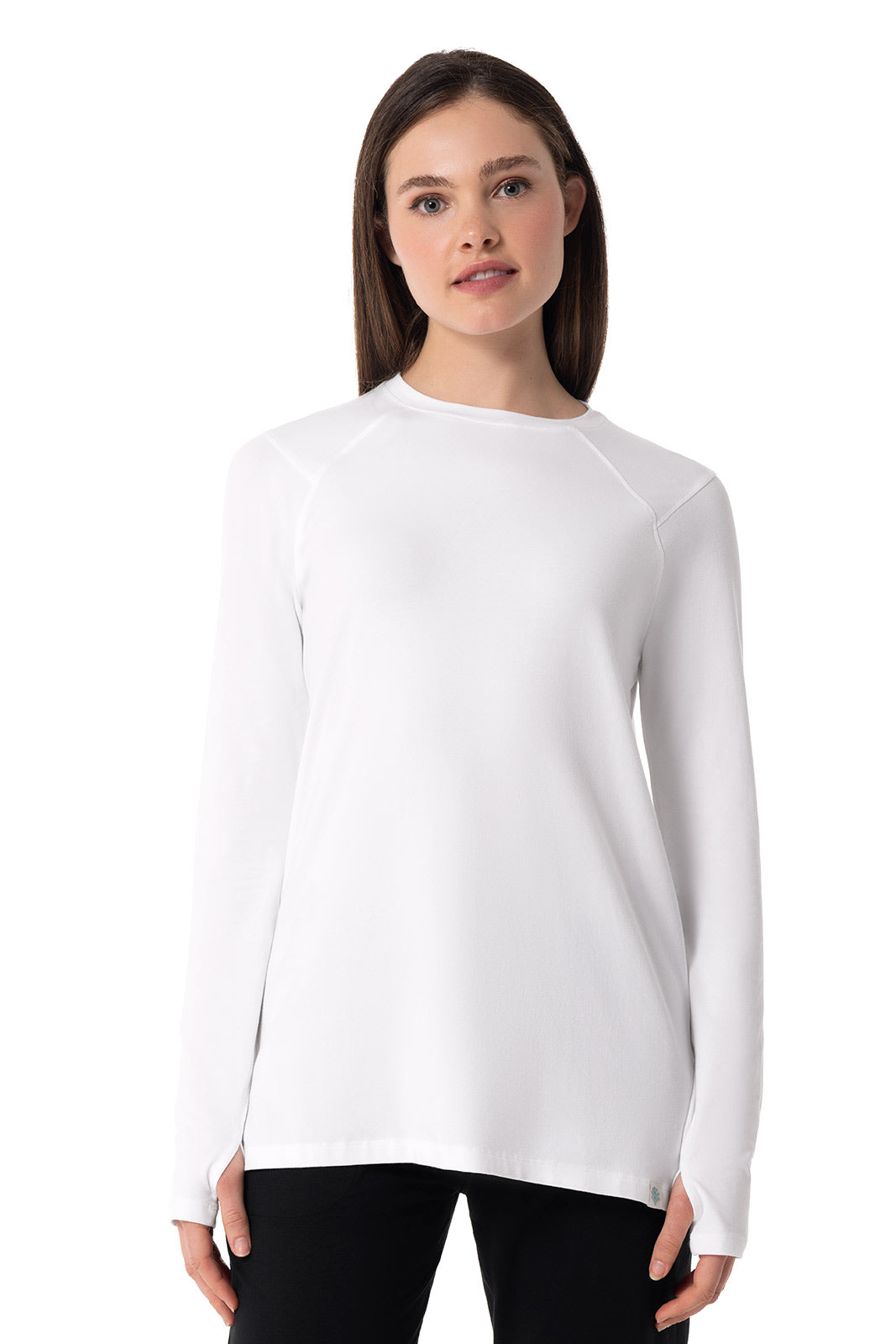 Women's Dania Long Sleeve T-Shirt with Thumbholes | White — gallery