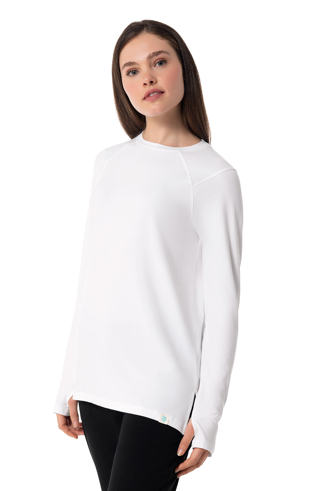 Women's Dania Long Sleeve T-Shirt with Thumbholes | White — gallery