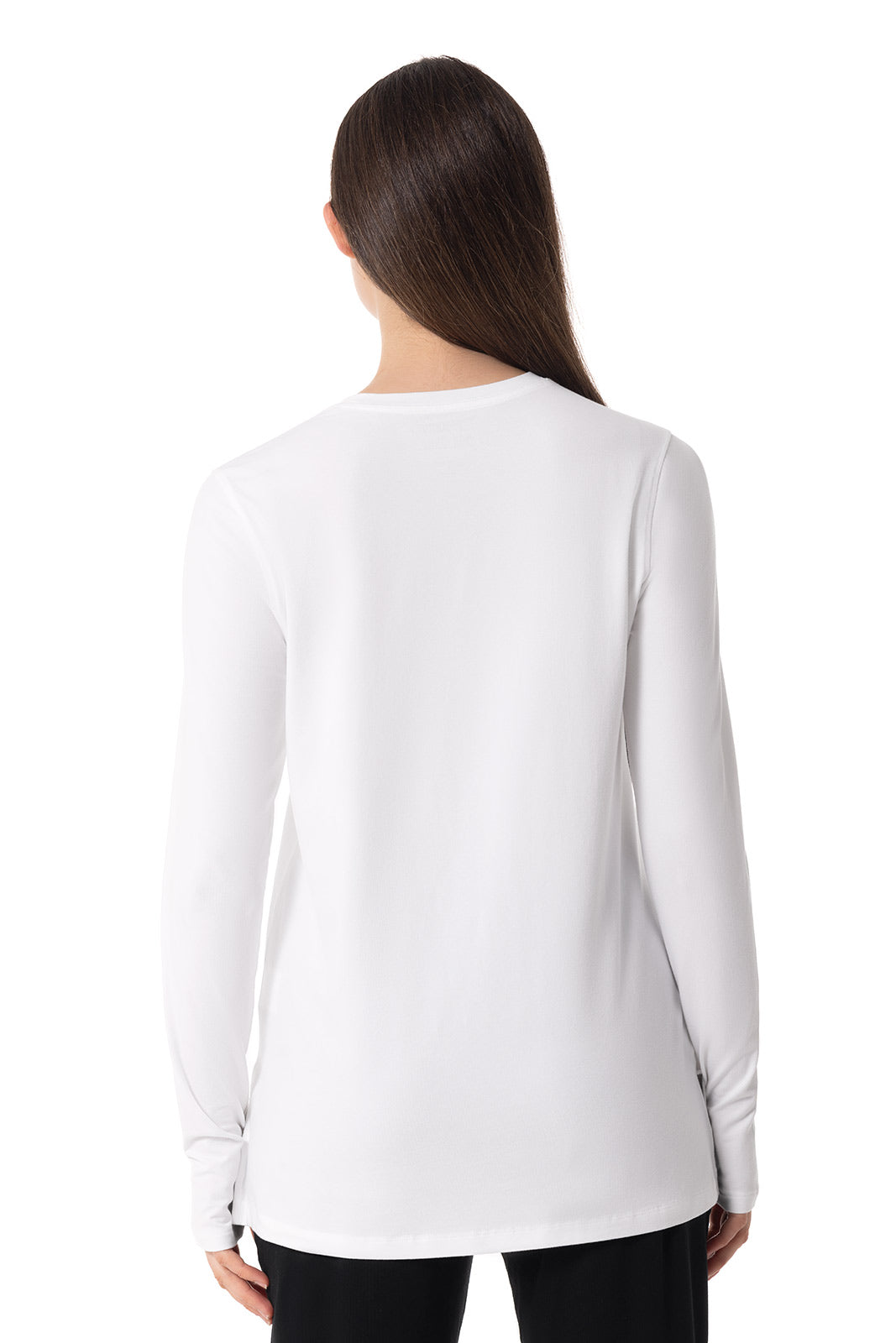 Women's Dania Long Sleeve T-Shirt with Thumbholes | White — gallery