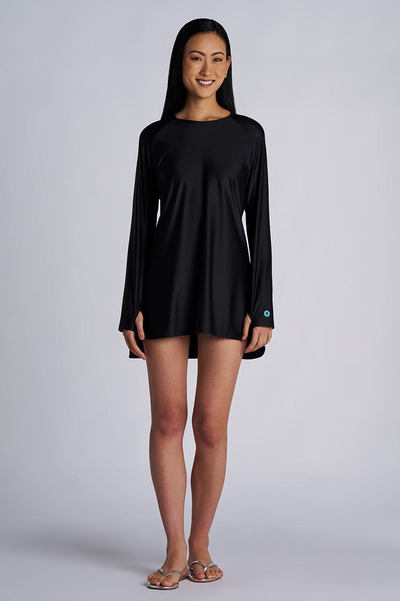 Women's Seacoast Crew Cover Up Dress | Black — gallery
