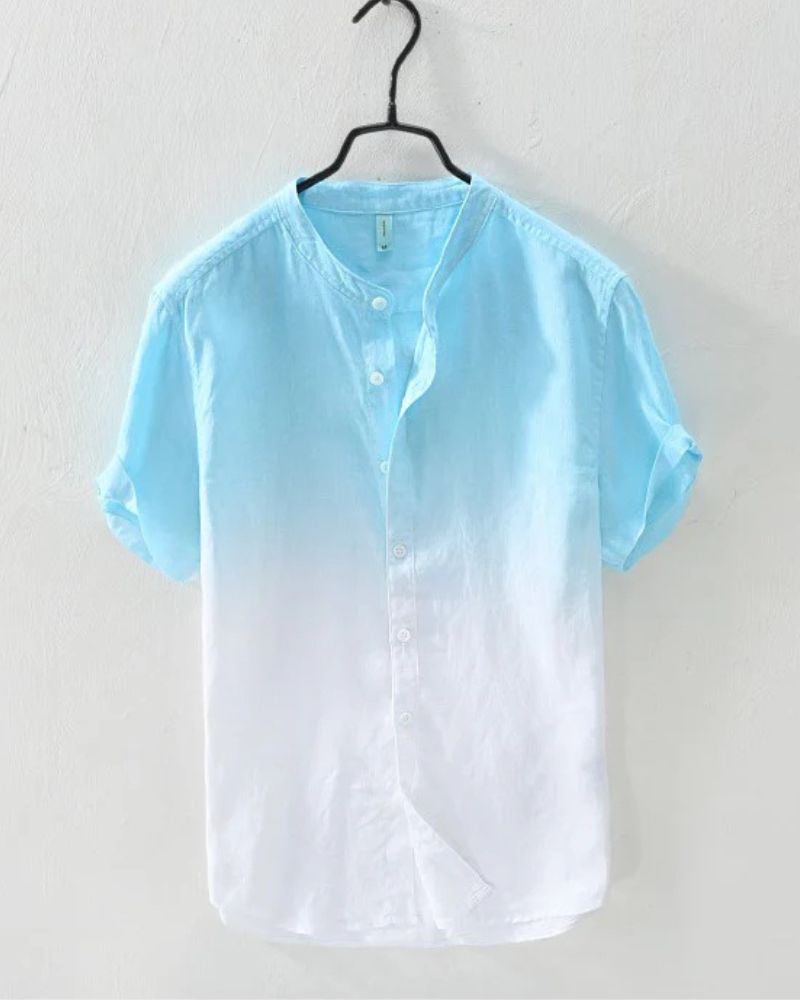 Aqua Blue Ombre Casual Shirt for Men