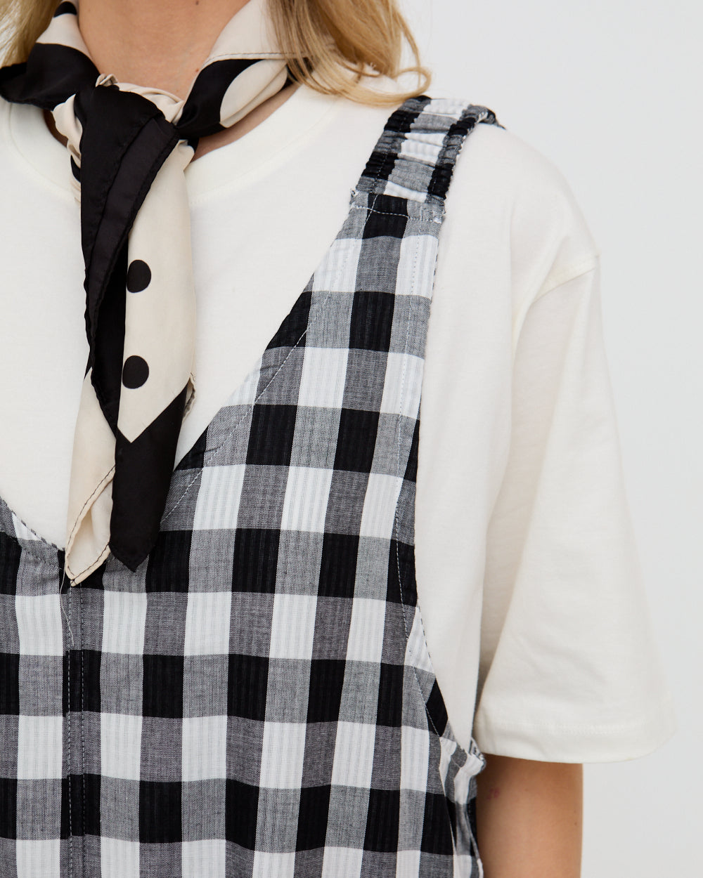 Reversible Striped Check Dungaree Jumpsuit for Women — Wide Leg - gallery