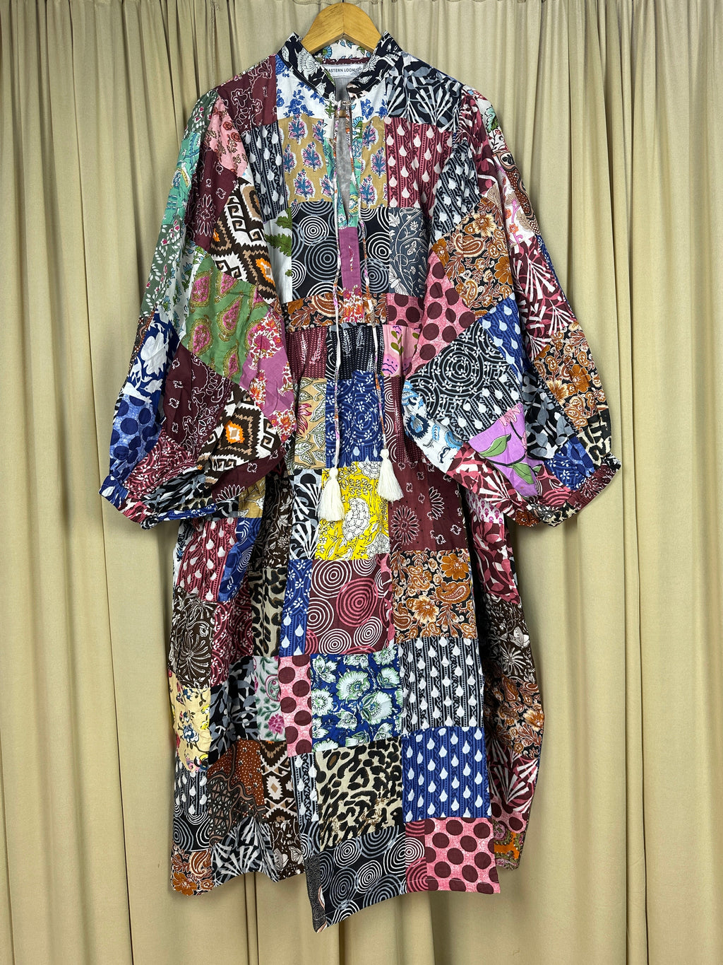 Patchwork Block Print Cotton Dress for Women — Hand-Stitched - gallery
