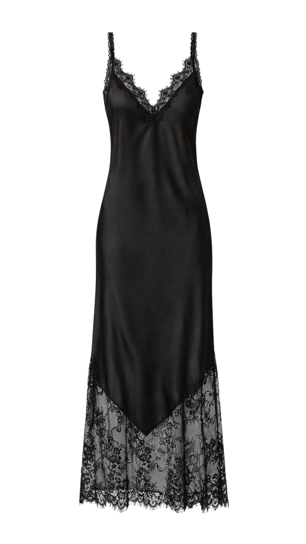 Solange Slip Dress - Black - gallery