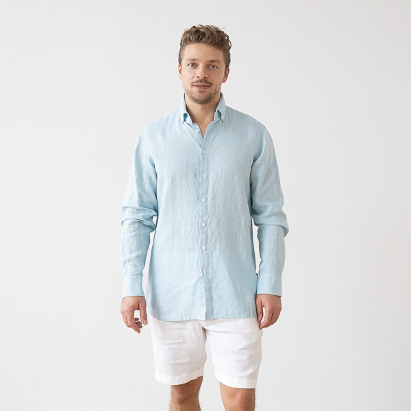 Paul Cloud Blue Linen Shirt for Men — gallery