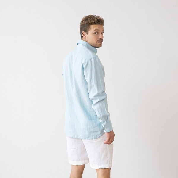 Paul Cloud Blue Linen Shirt for Men — gallery