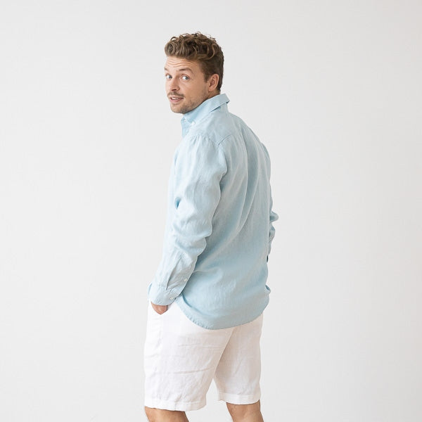 Paul Cloud Blue Linen Shirt for Men — gallery