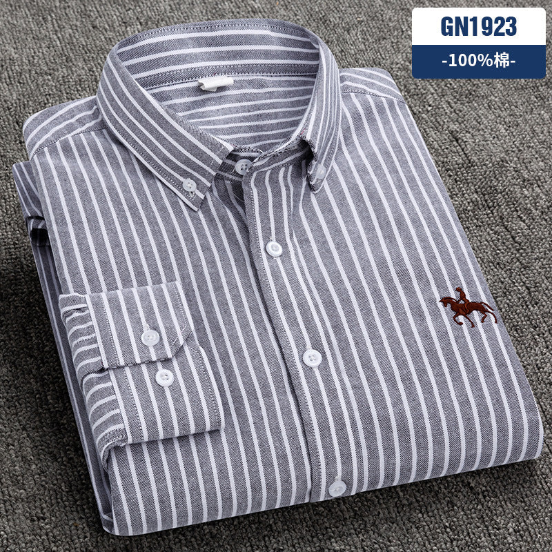 Pure Cotton Oxford Long Sleeve Shirt for Men - gallery