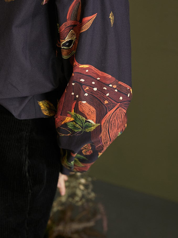 Enchanted Forest Deer Embroidered Blouse for Women - gallery
