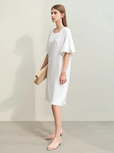 Elegant Summer Lantern Sleeve Knee Dress for Women - gallery