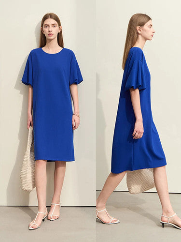 Elegant Summer Lantern Sleeve Knee Dress for Women - gallery