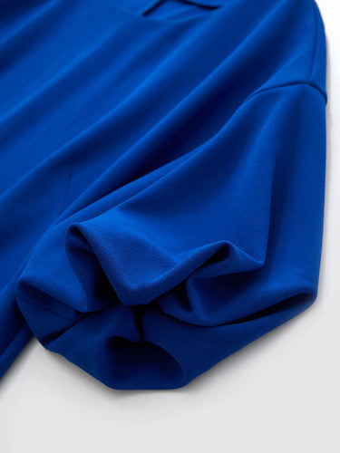 Elegant Summer Lantern Sleeve Knee Dress for Women - gallery