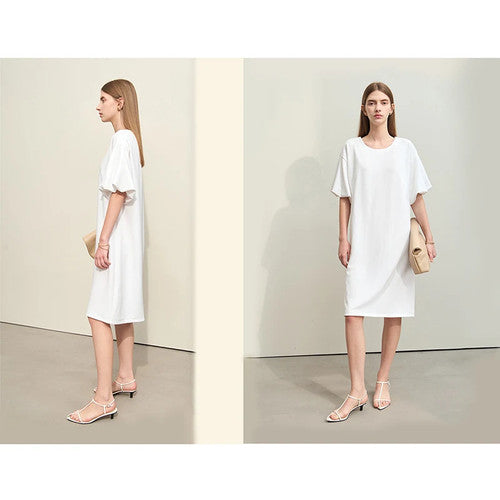 Elegant Summer Lantern Sleeve Knee Dress for Women - gallery
