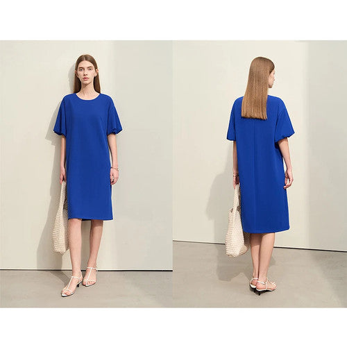 Elegant Summer Lantern Sleeve Knee Dress for Women - gallery