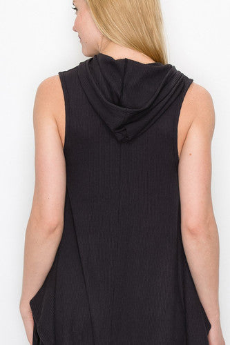 Sleeveless Hooded Wide-Leg Pants Set for Women - gallery