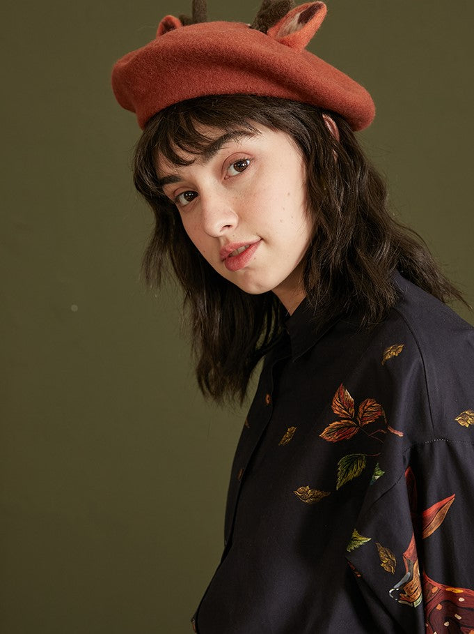 Enchanted Forest Deer Embroidered Blouse for Women - gallery